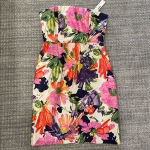Floral J. Crew strapless size 2 cocktail dress